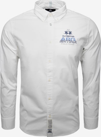 La Martina Hemd 'MAC601' in Weiß: Vorderseite