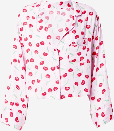 Hunkemöller Pajama shirt 'Cherry' in Green / Pastel pink / Cherry red, Item view