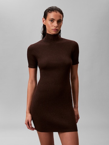 Calvin Klein JeansPletena haljina - smeđa boja: prednji dio