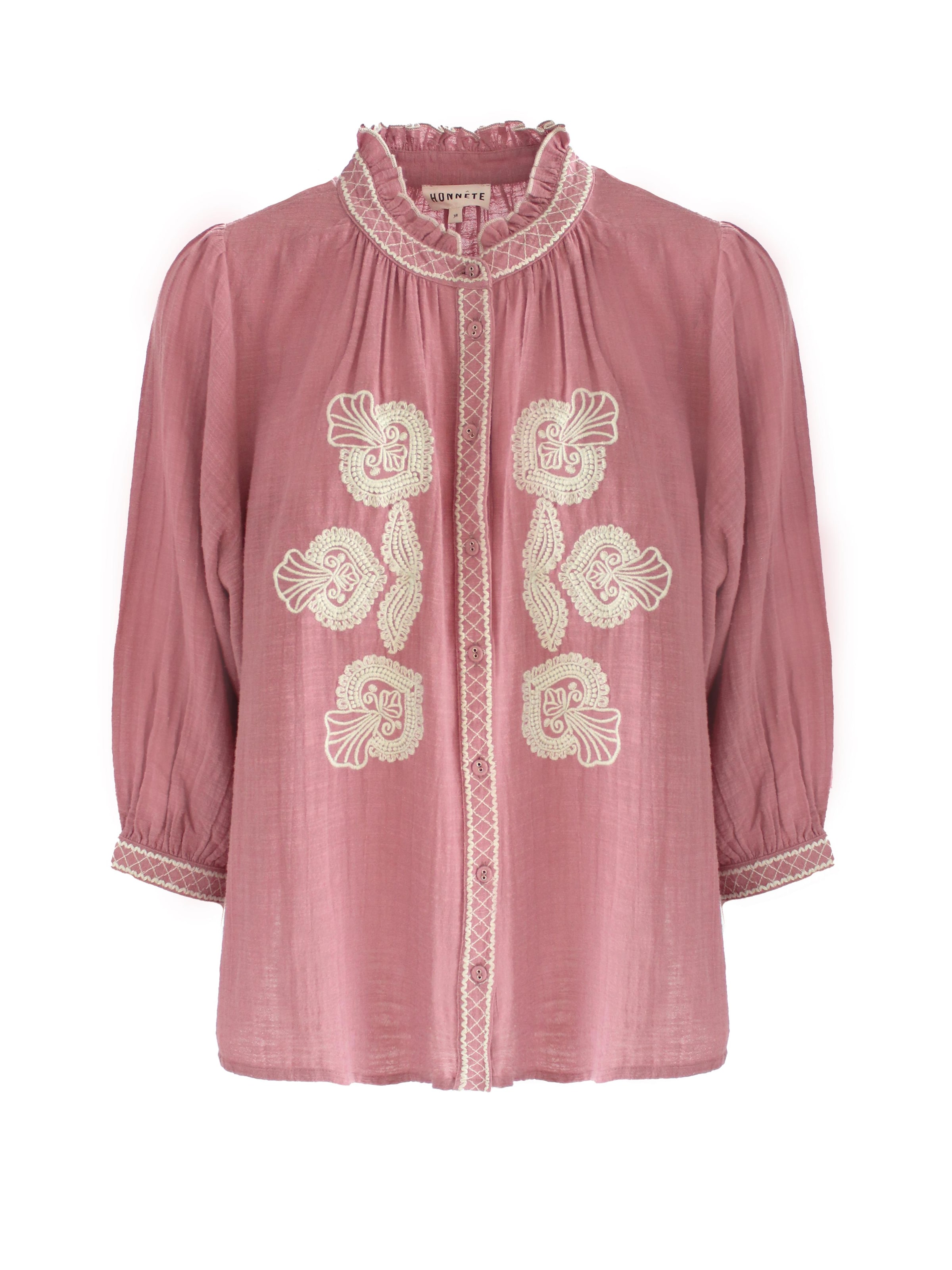 Honnête Atelier Bluse 'Drew'‌‌‌‌‌‌‌‌‌ in Pink: Vorderseite