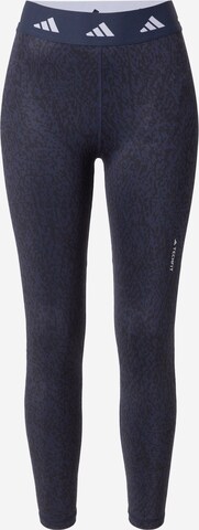 ADIDAS PERFORMANCE Skinny Sportovní kalhoty 'Techfit Pixeled Camo' – modrá: přední strana