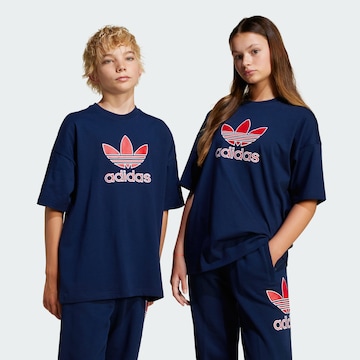 T-Shirt 'Trefoil' ADIDAS ORIGINALS en bleu : devant