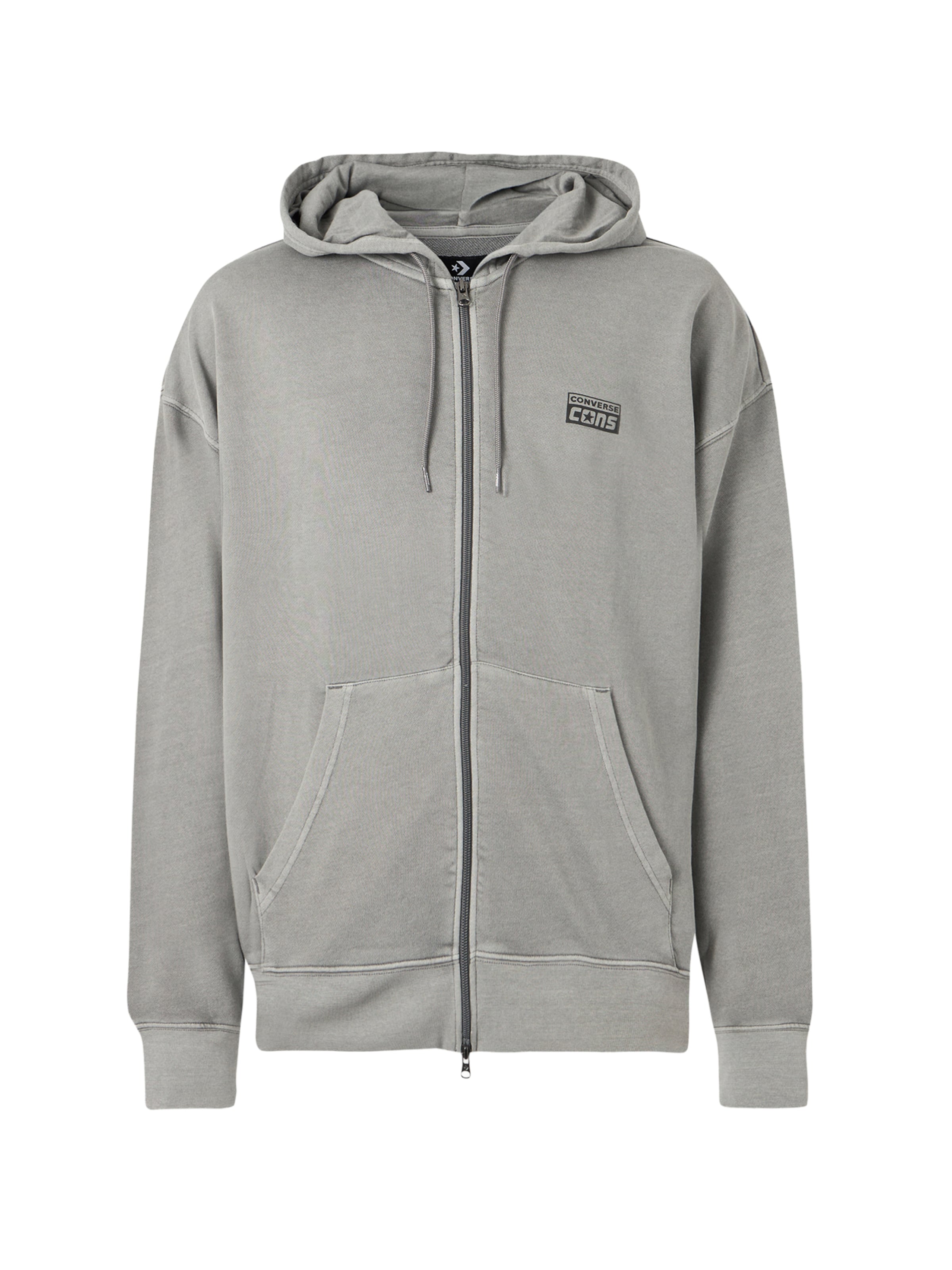 CONVERSE Sweatjacke in Grau: Vorderseite