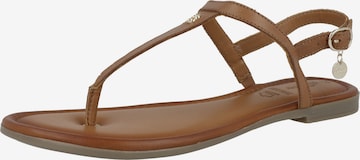 s.Oliver T-Bar Sandals in Brown: front