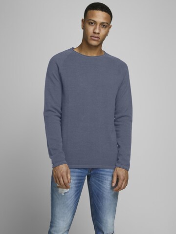 JACK & JONES Klasický střih Svetr 'Hill' – modrá: přední strana