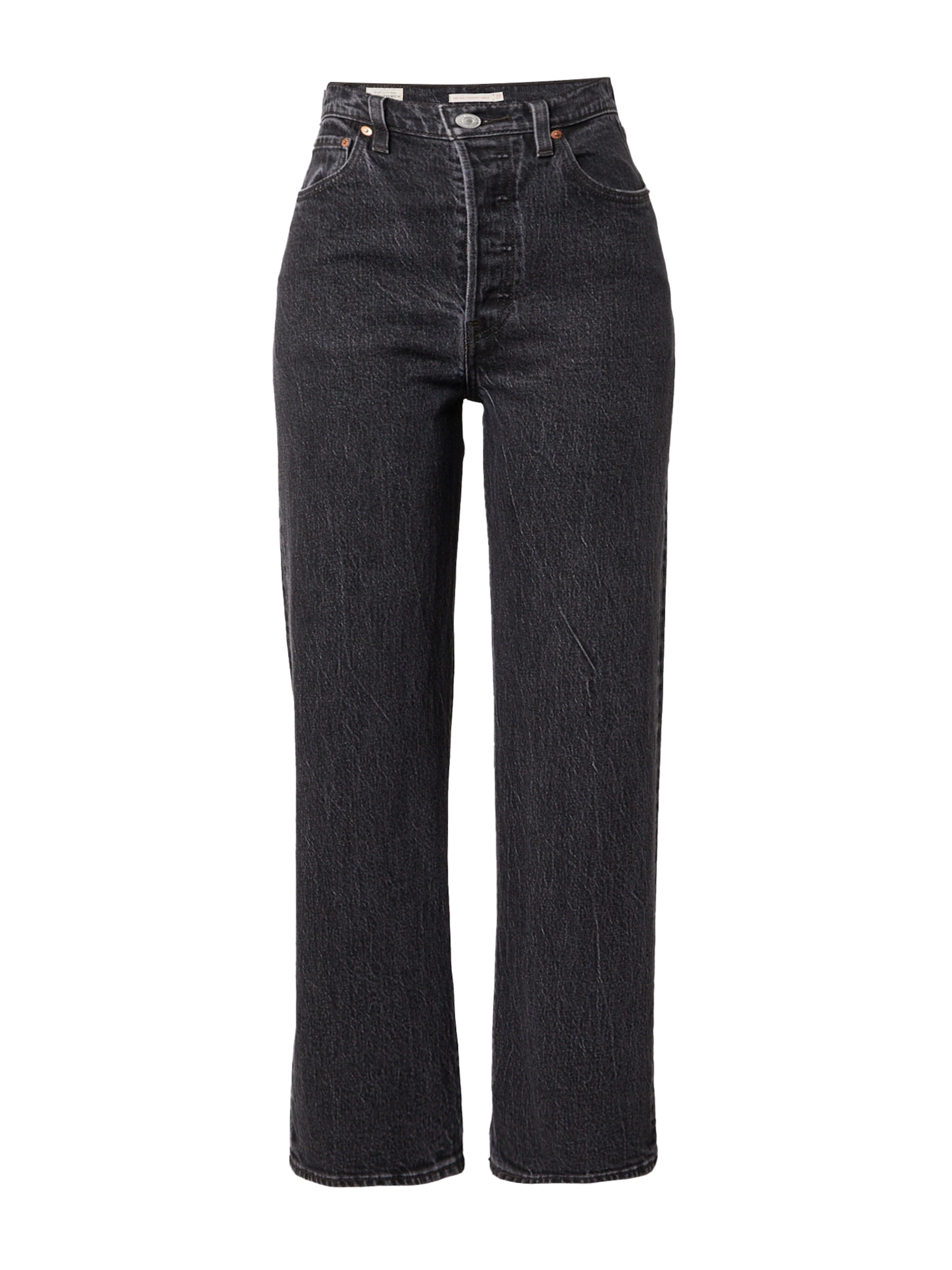 Largi Jeans 'Ribcage Straight Ankle' de la LEVI'S ® pe negru: față