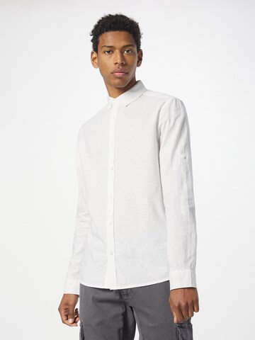 INDICODE JEANS Regular fit Button Up Shirt 'Luan' in White: front