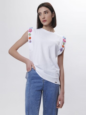 T-shirt Influencer en blanc : devant