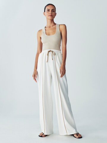 Willa Wide leg Byxa 'Brenna' i vit