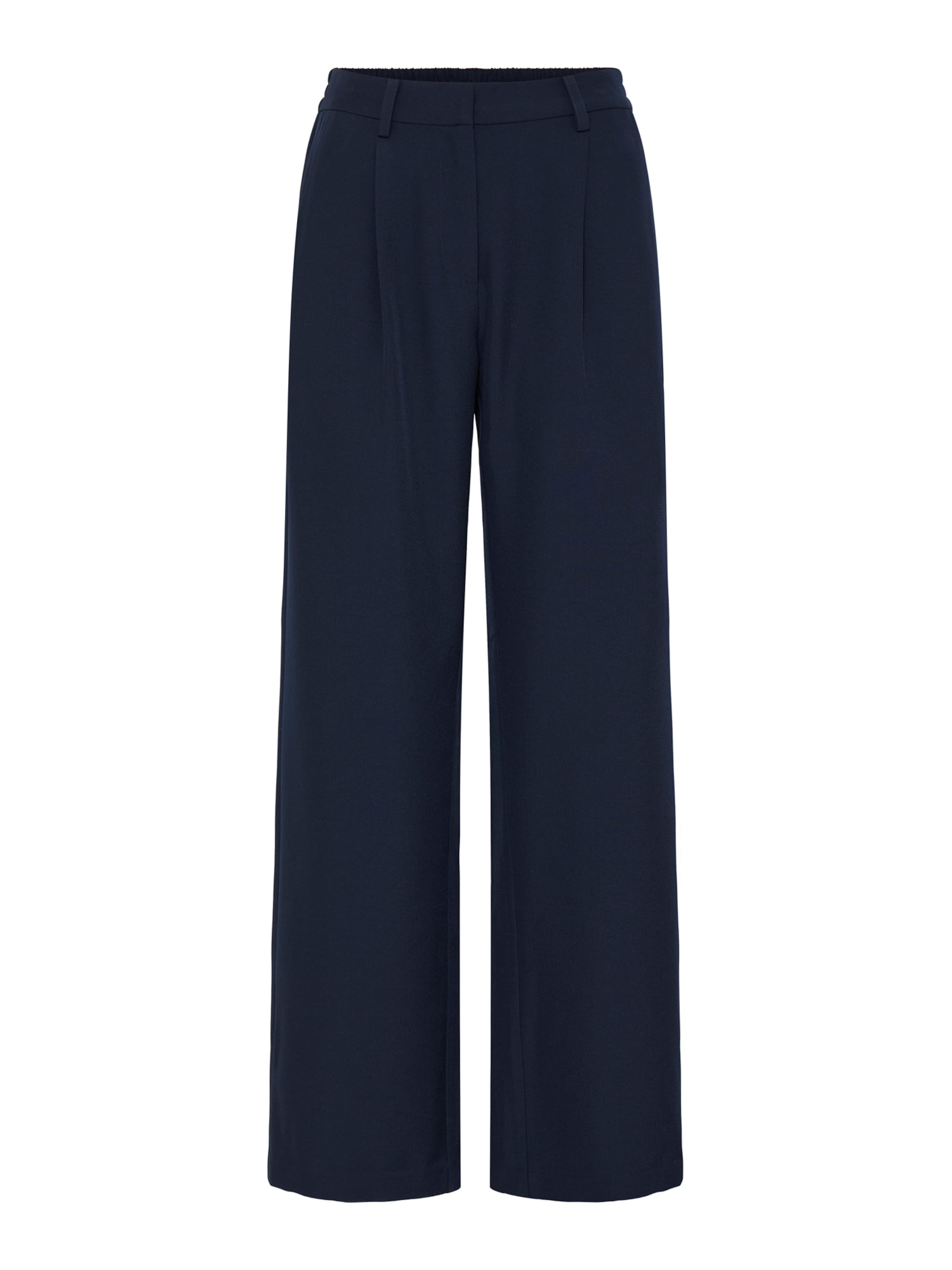 ICHI Wide leg Παντελόνι με τσάκιση 'IHFAVA' σε μπλε: μπροστά