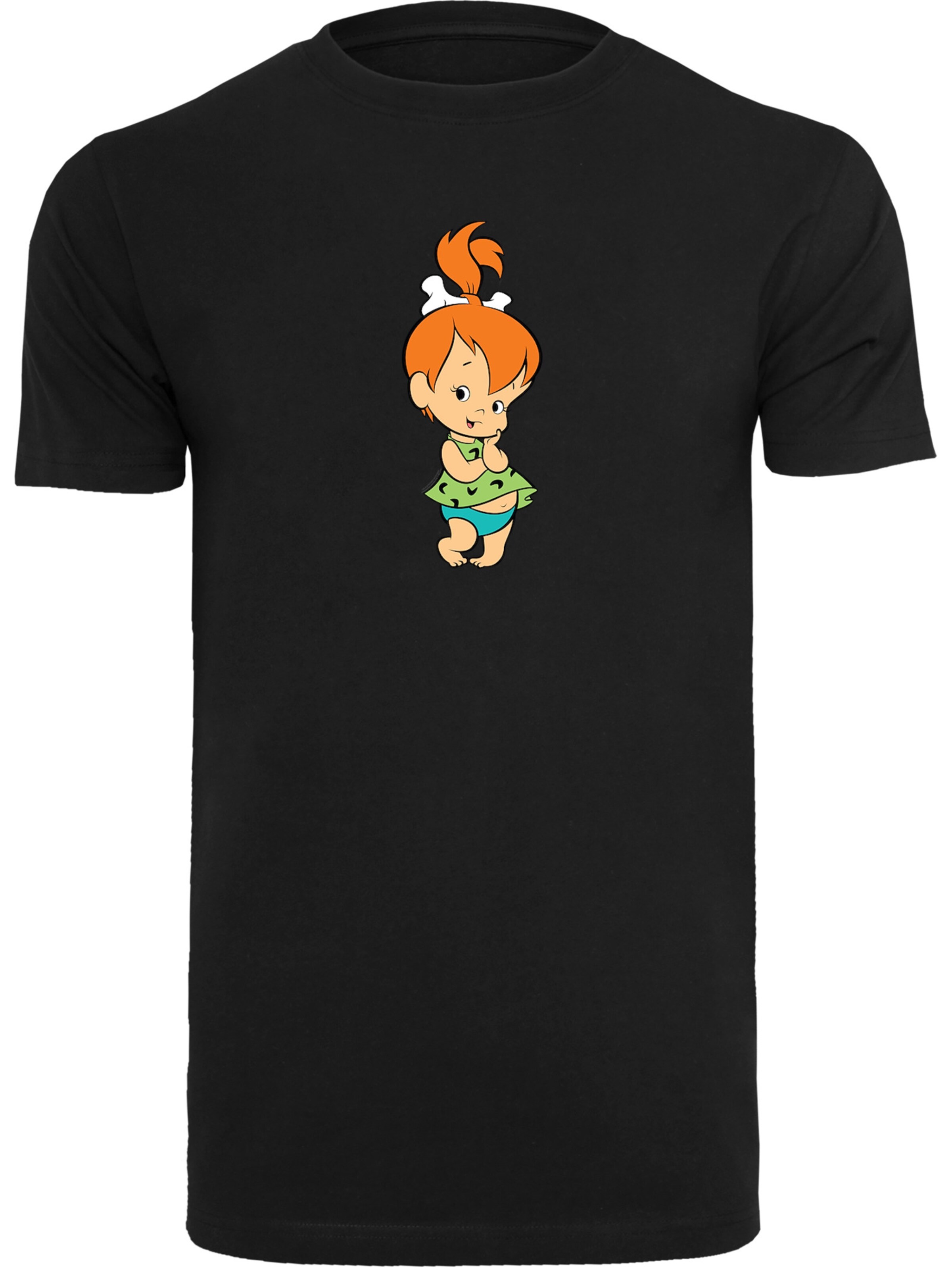T-Shirt 'Pebbles Flintstone' F4NT4STIC en noir : devant