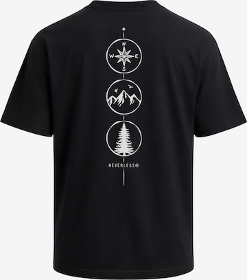 Neverless Shirt 'Kompass Outdoor' in Schwarz: Vorderseite