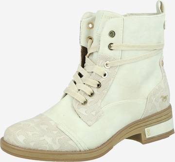 MUSTANG Lace-up bootie in White: front