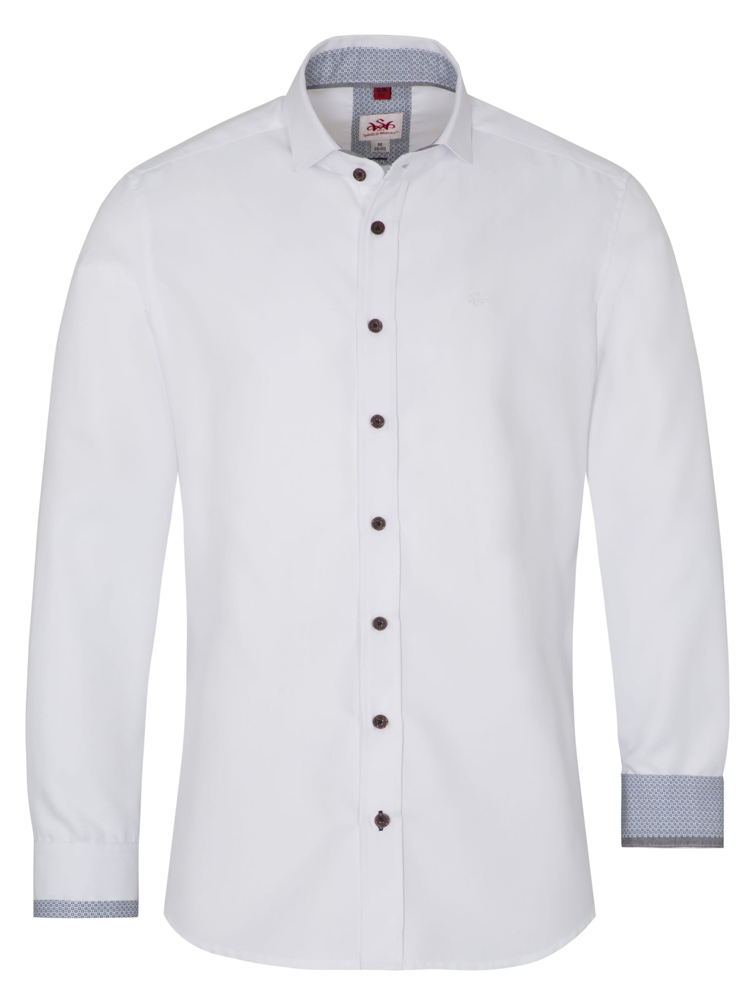 Coupe regular Chemise folklorique SPIETH & WENSKY en blanc : devant