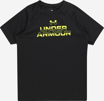 UNDER ARMOUR Λειτουργικό μπλουζάκι 'Tech Split' σε μαύρο: μπροστά