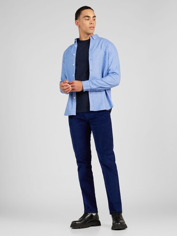 Samsøe Samsøe جينز مضبوط قميص 'LIAM' بلون أزرق
