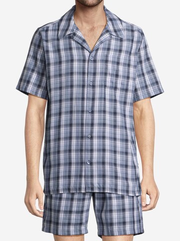 SEIDENSTICKER Pyjama kort 'Classic Twill' in Blauw