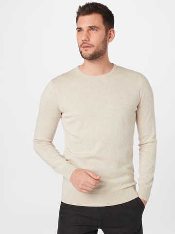 TOM TAILOR Regular fit Sweater in Beige: front