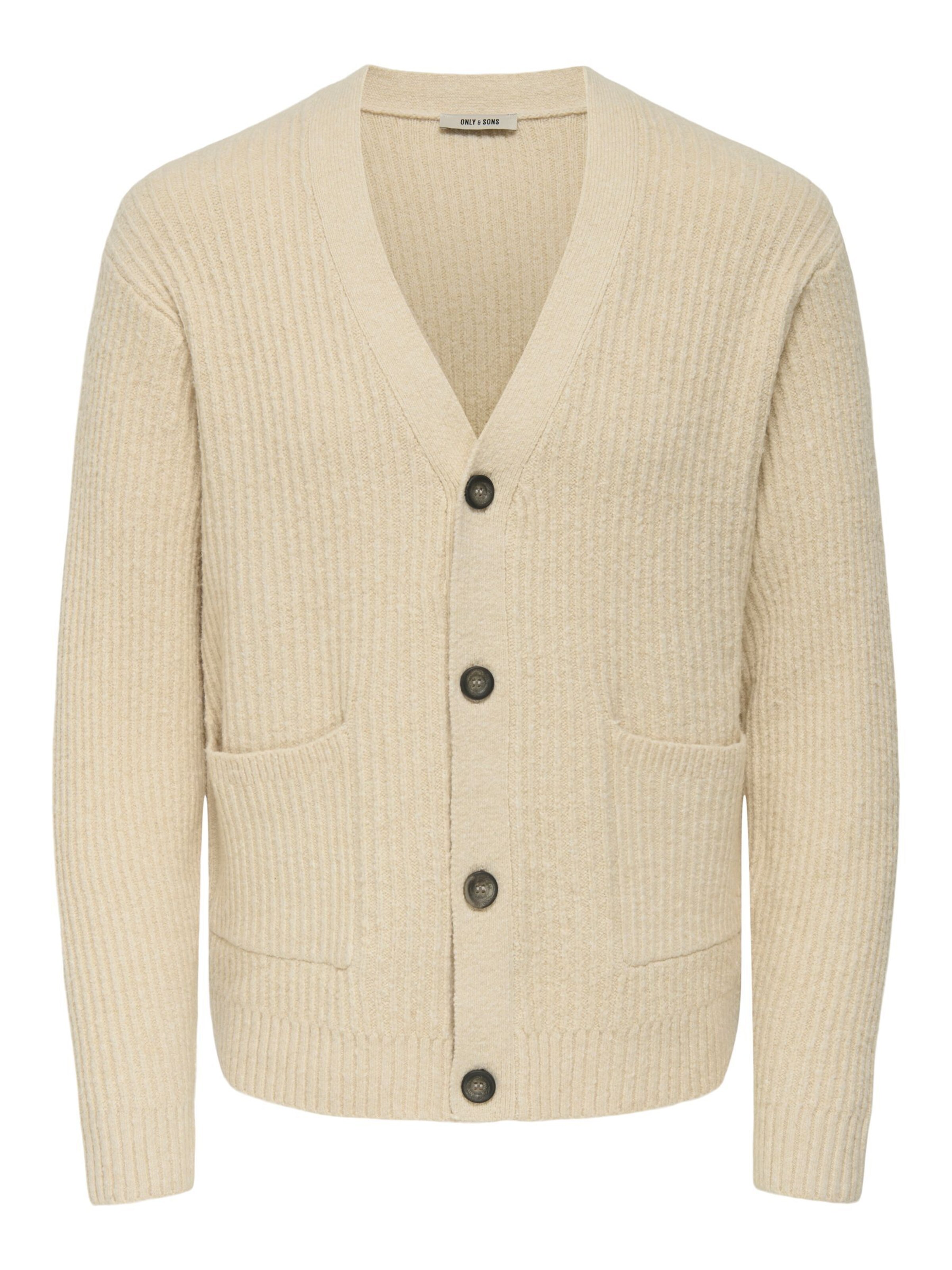Only & Sons Strickjacke 'ONSFrame' in Beige: Vorderseite