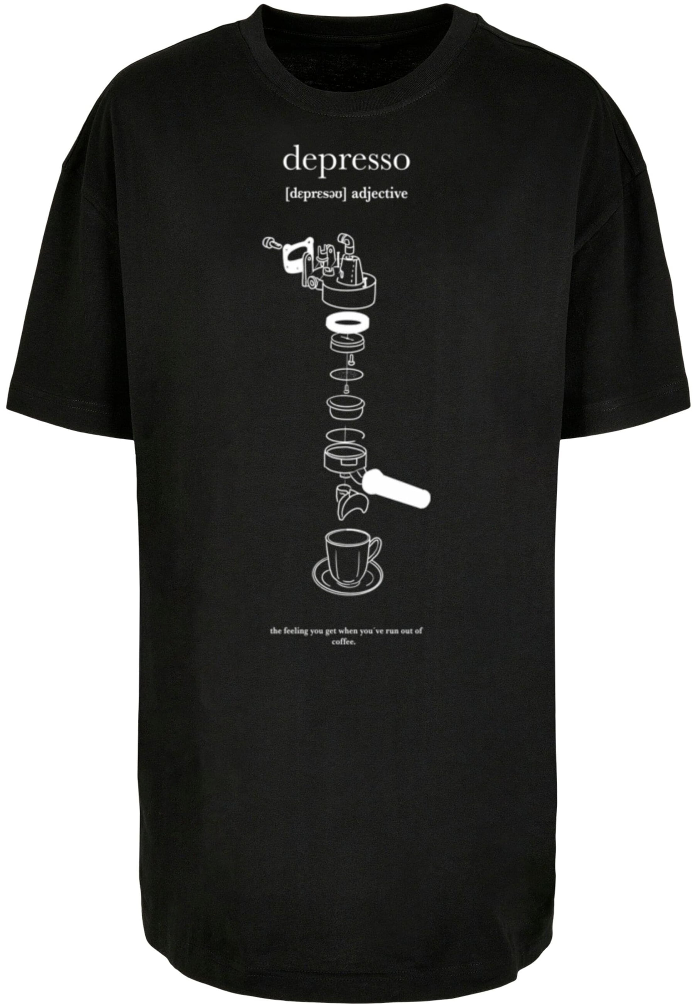 Mister Tee Shirt 'Depresso' in Black: front