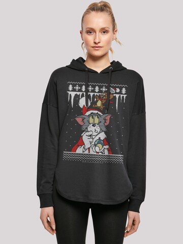 Sweat-shirt 'Tom And Jerry Christmas Fair Isle' F4NT4STIC en noir : devant