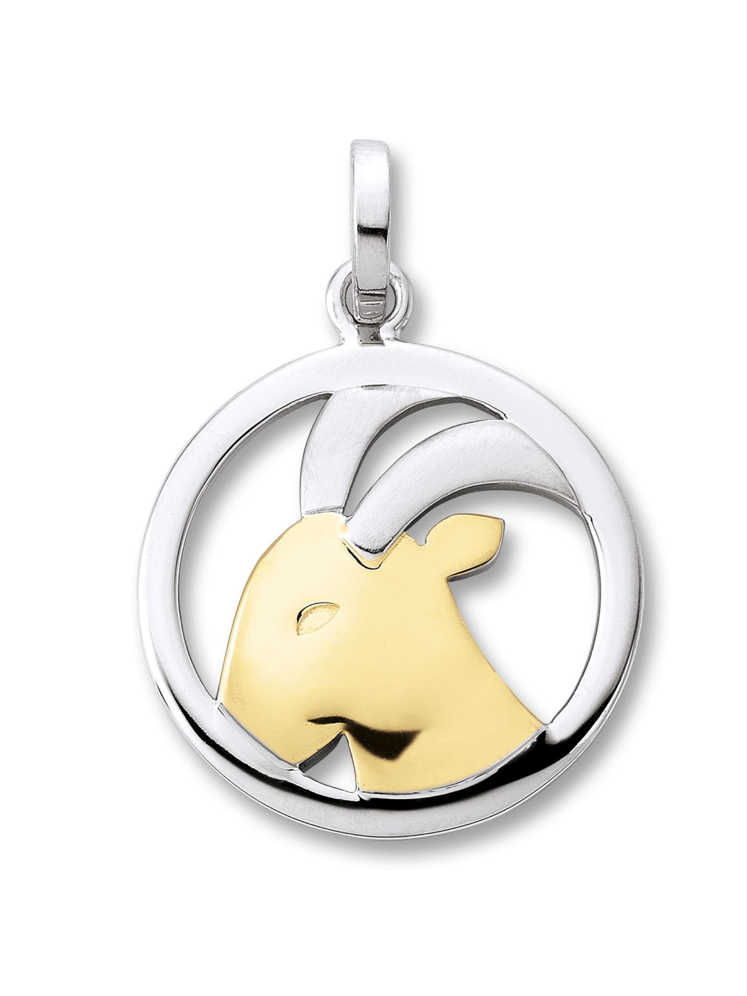 ONE ELEMENT Anhänger 'Steinbock' in Silber: Vorderseite