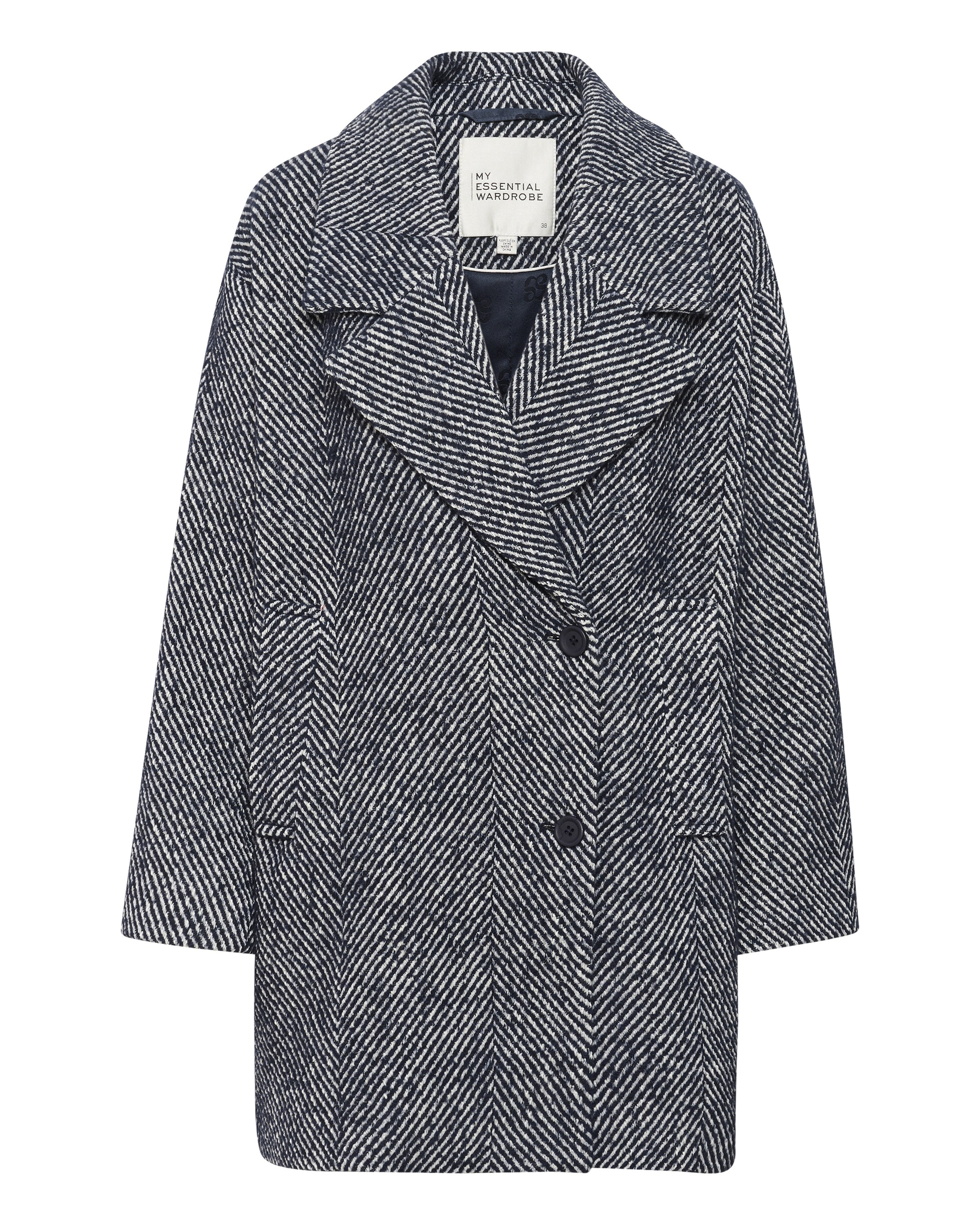 My Essential Wardrobe Tussenmantel 'MaggieMW' in Blauw: voorkant