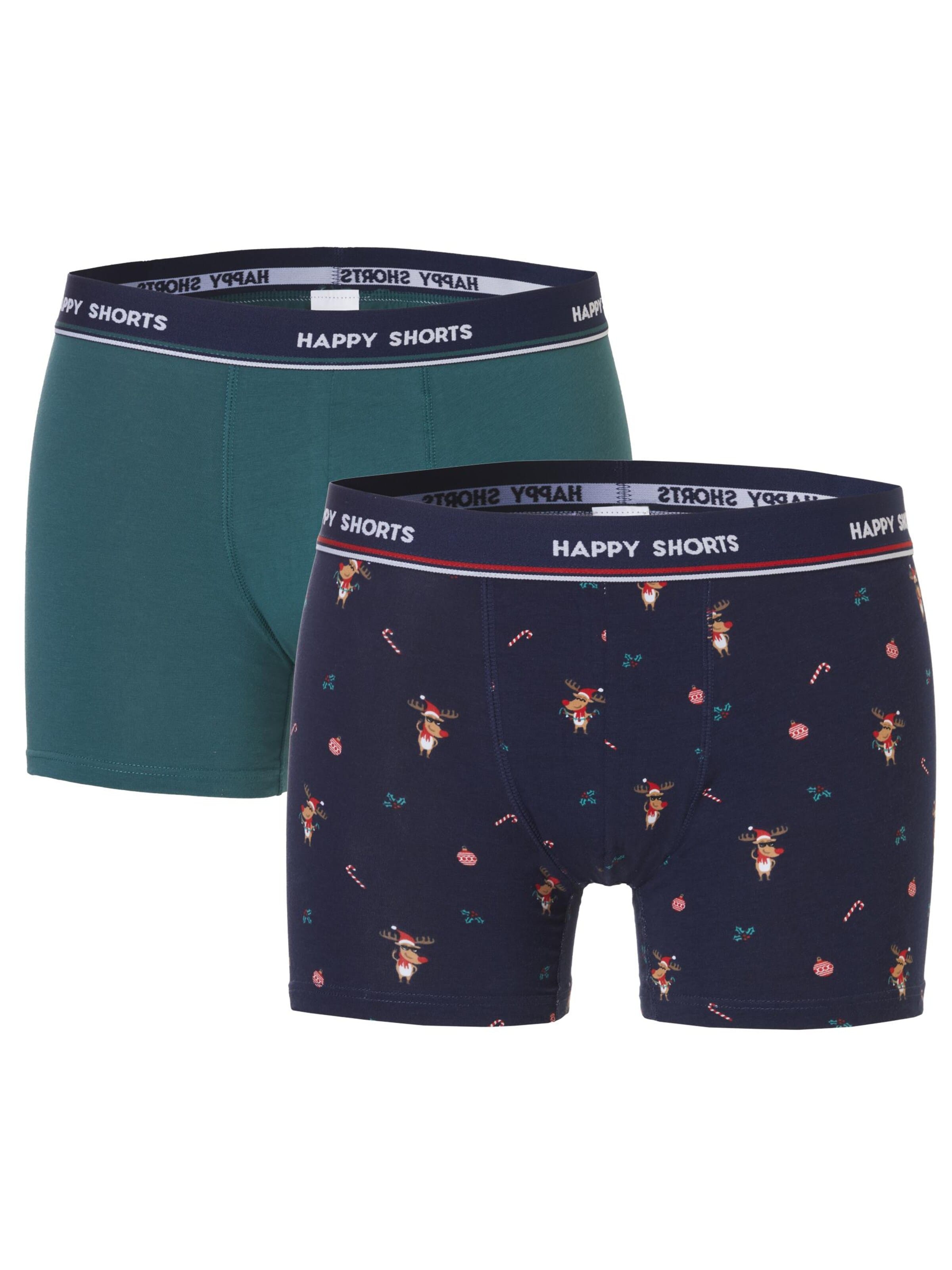 Boxers 'Christmas' Happy Shorts en bleu : devant
