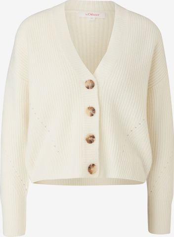 s.Oliver Gebreid vest in Beige: voorkant