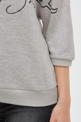 Soccx Pullover aus Flauschstrick mit Glitter-Print in Grau