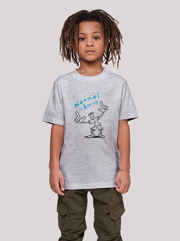 T-Shirt 'Fido Dido Points Normal Is Boring' F4NT4STIC en gris : devant