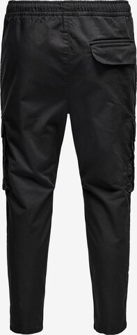 Only & Sons Tapered Cargo Pants 'Rod' in Black