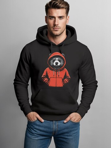 Neverless Sweatshirt 'Bear Hoodie' in Black