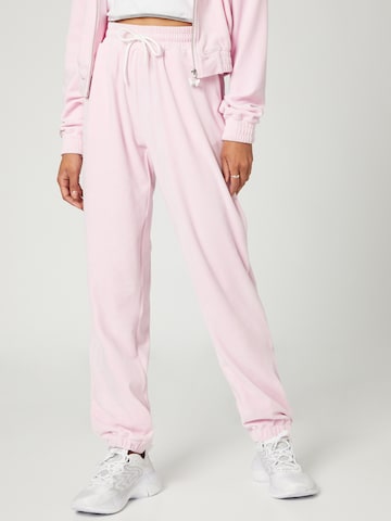 VIERVIER Tapered Pants 'Rieke' in Pink: front