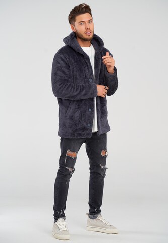 behype Knit Cardigan 'HOOD' in Grey