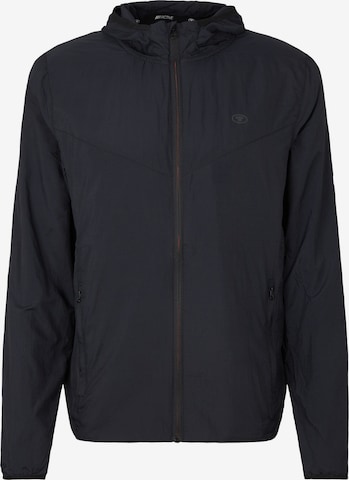 TOM TAILOR Athletic Jacket 'Bajo' in Black: front