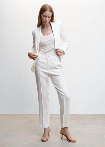 MANGO Regular Панталон с ръб 'Boreli' в бяло
