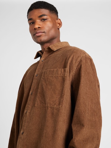 TOPMAN Comfort fit Button Up Shirt in Brown