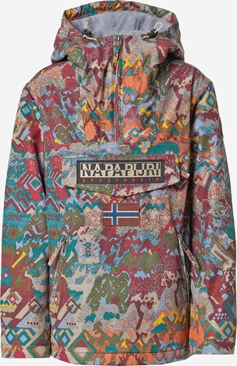 NAPAPIJRI Jacke 'RAINFOREST' in hellblau / gelb / taupe / jade / rot, Produktansicht