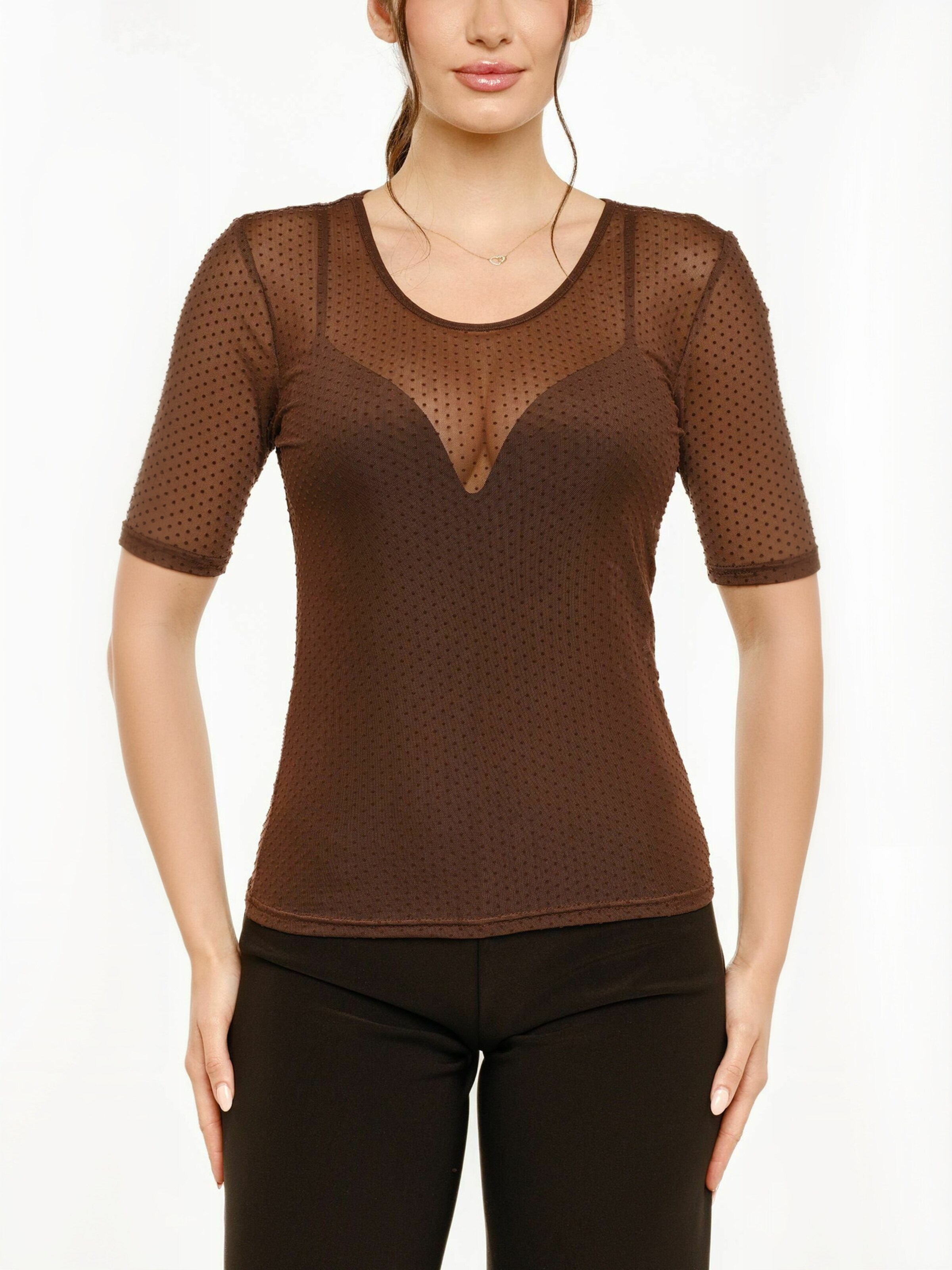 Liberte Essentiel Top ' MESH ' w kolorze brązowy