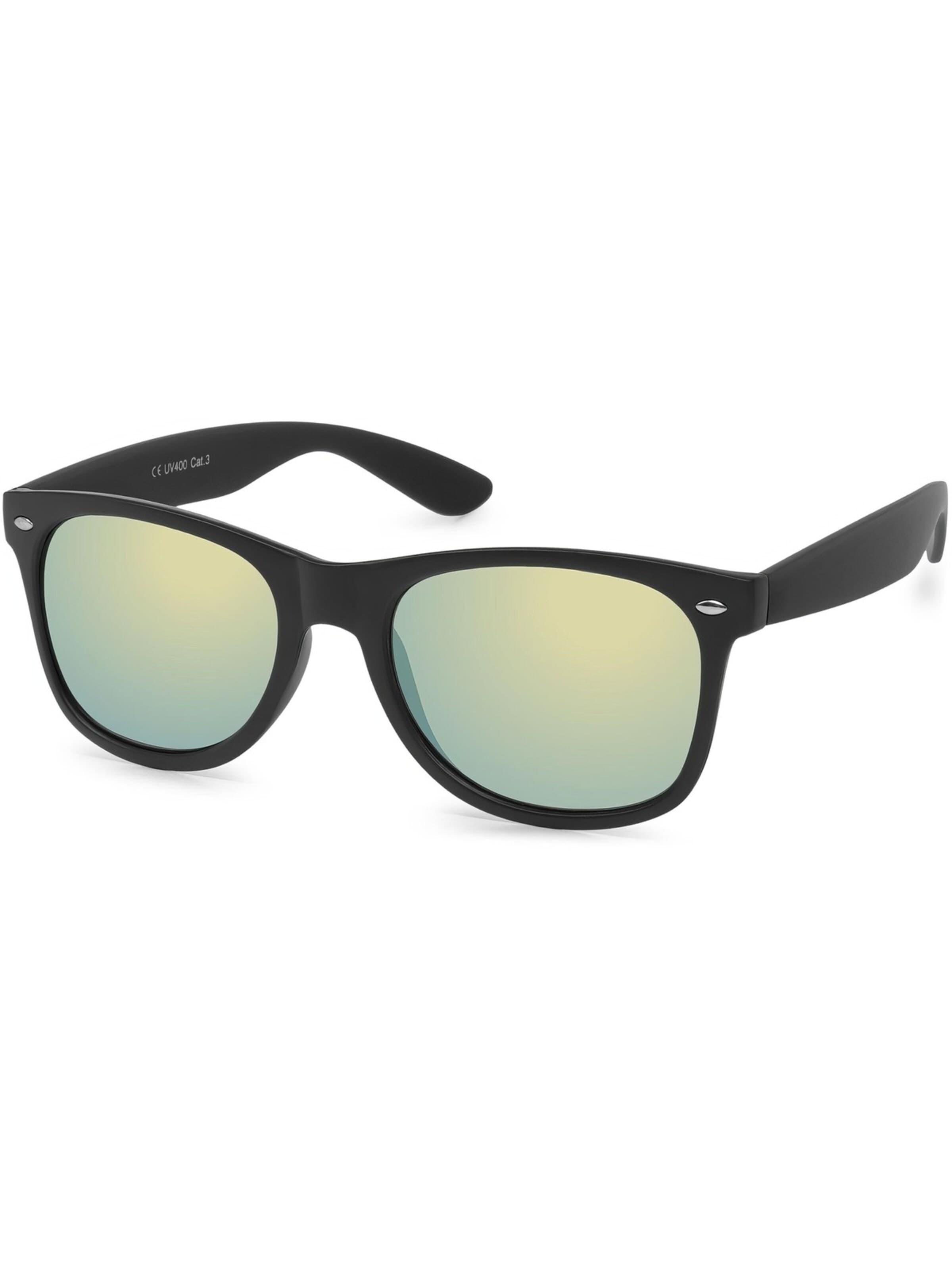 styleBREAKER Sonnenbrille 'Nerd Sonnenbrille mit Rechteckigen Gläsern'‌‌ in Gelb: Vorderseite