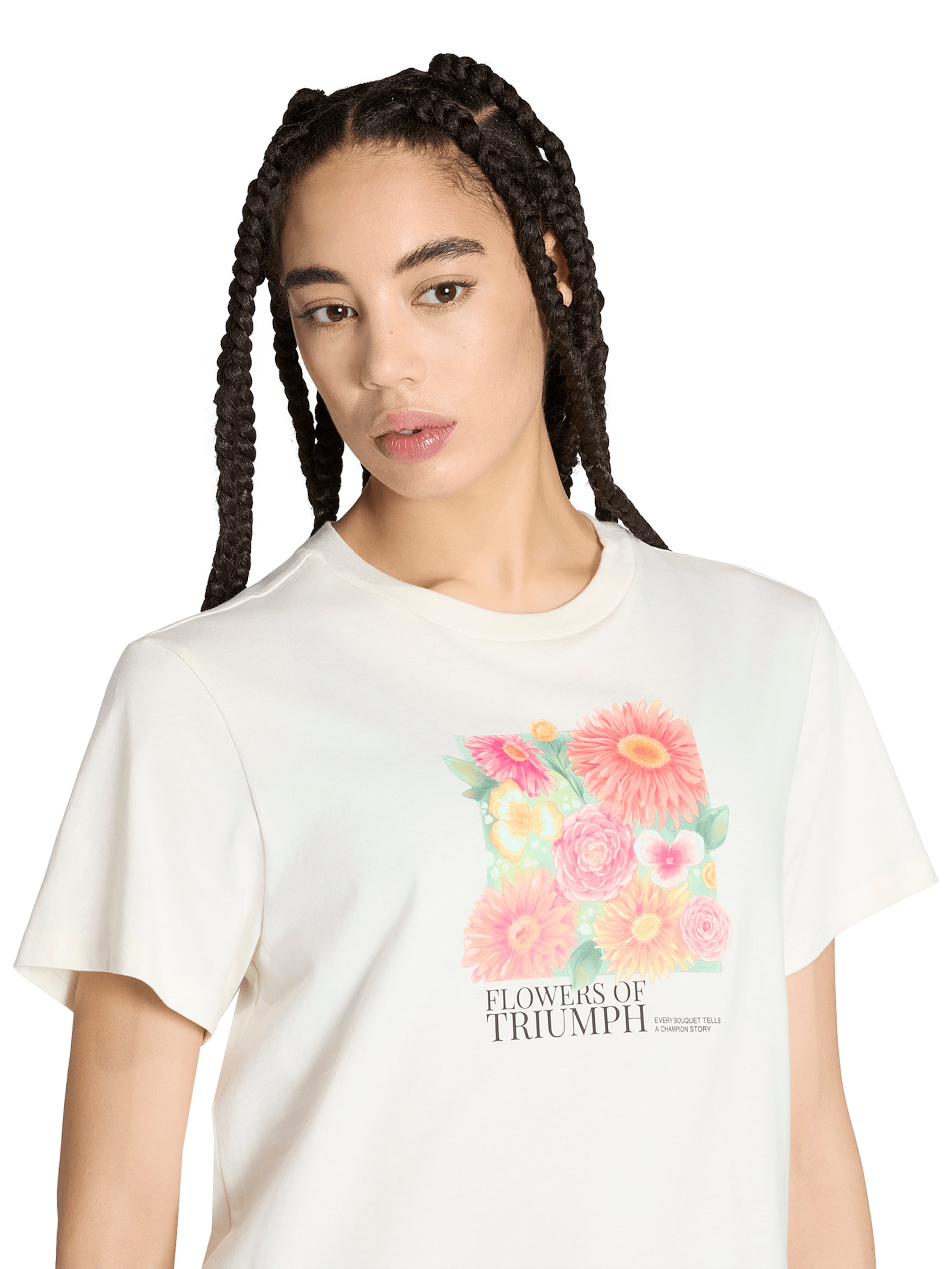 ADIDAS SPORTSWEAR - Camiseta funcional 'Floral' en blanco