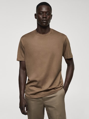 MANGO MAN Koszulka 'BELLOW' w kolorze brązowy: przód