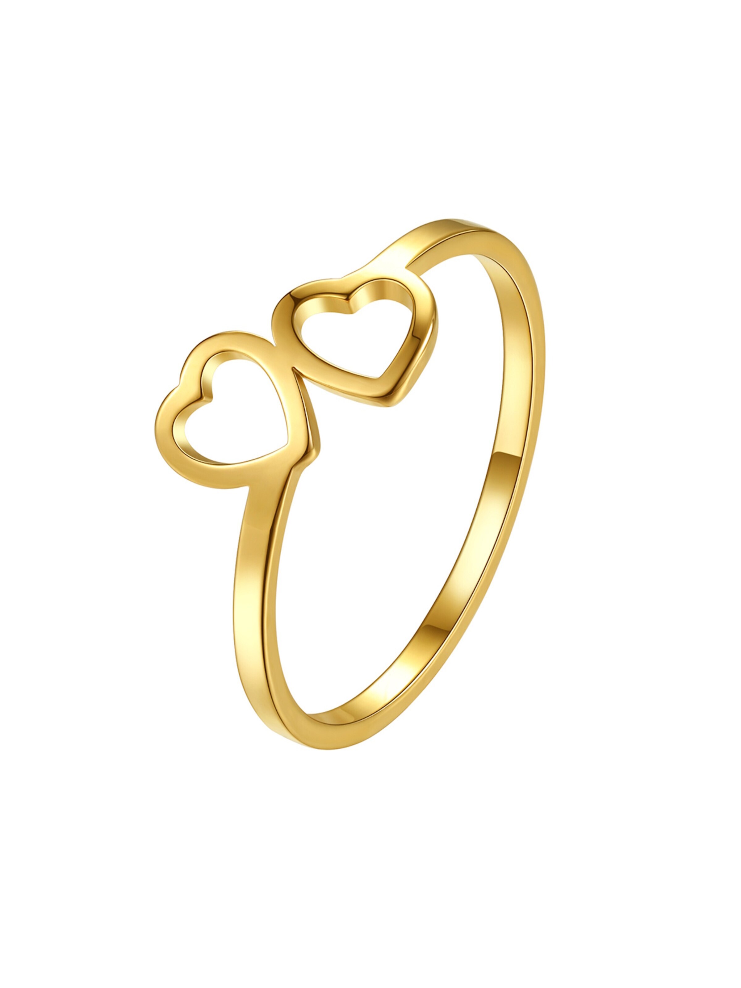Hey Happiness Ring 'Connected Hearts'‌‌ in Gold: Vorderseite