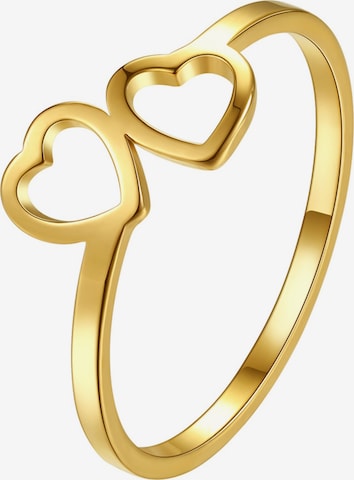 Hey Happiness Ring 'Connected Hearts' in Gold: Vorderseite