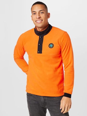 ADIDAS ORIGINALS Sweatshirt 'Wander Hour Quarter-Snap Polar Fleece' in Orange: front