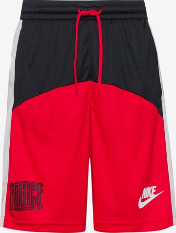 NIKE Workout Pants in Red: front