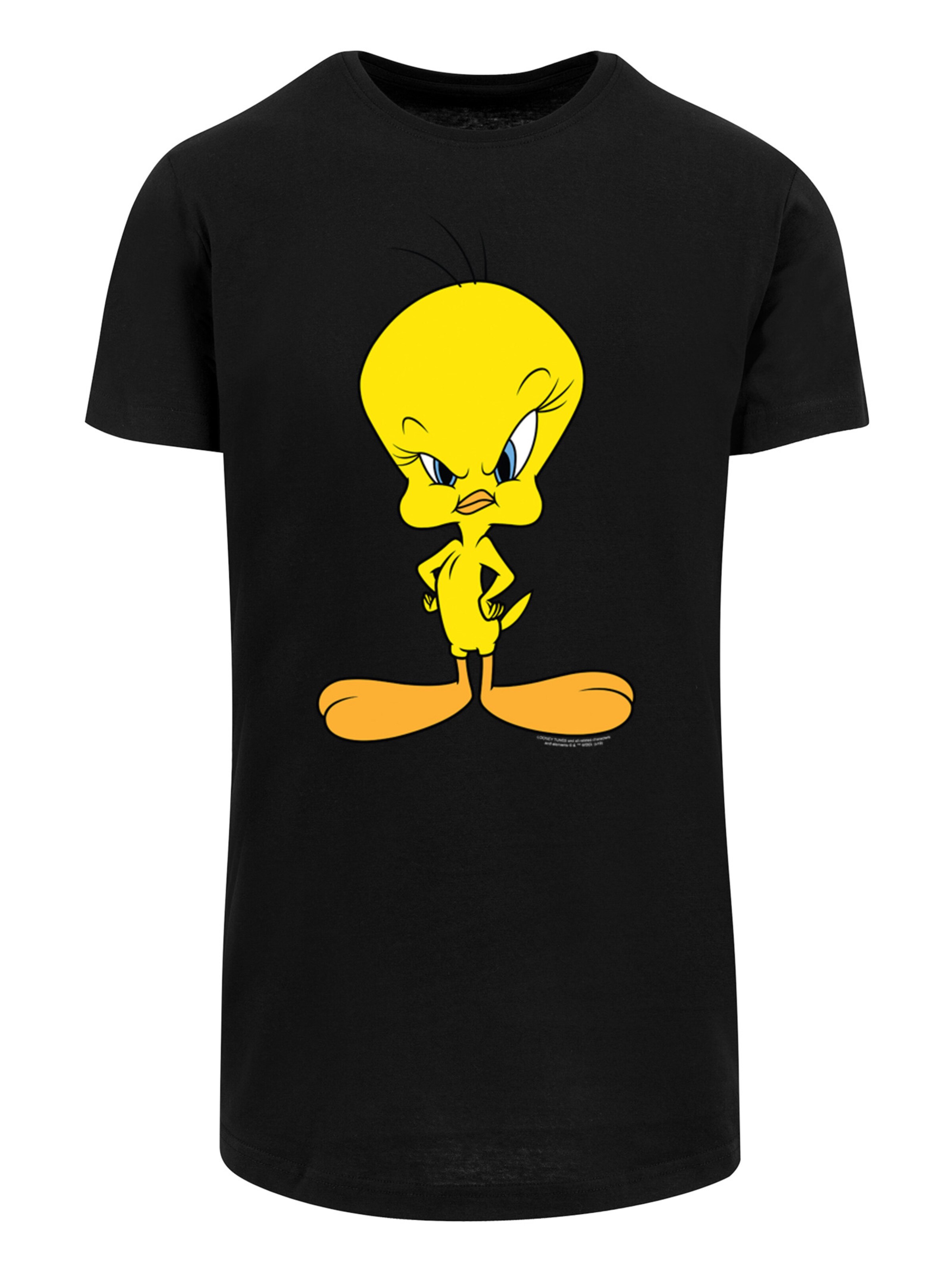 F4NT4STIC Shirt 'Angry Tweety' in Schwarz: Vorderseite