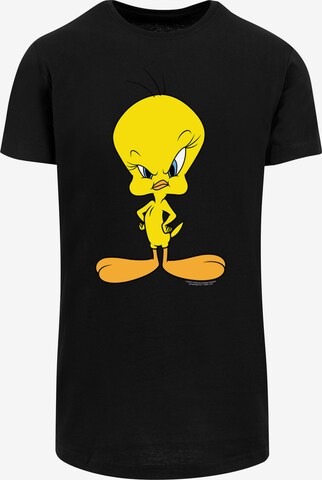 F4NT4STIC Shirt 'Angry Tweety' in Zwart: voorkant