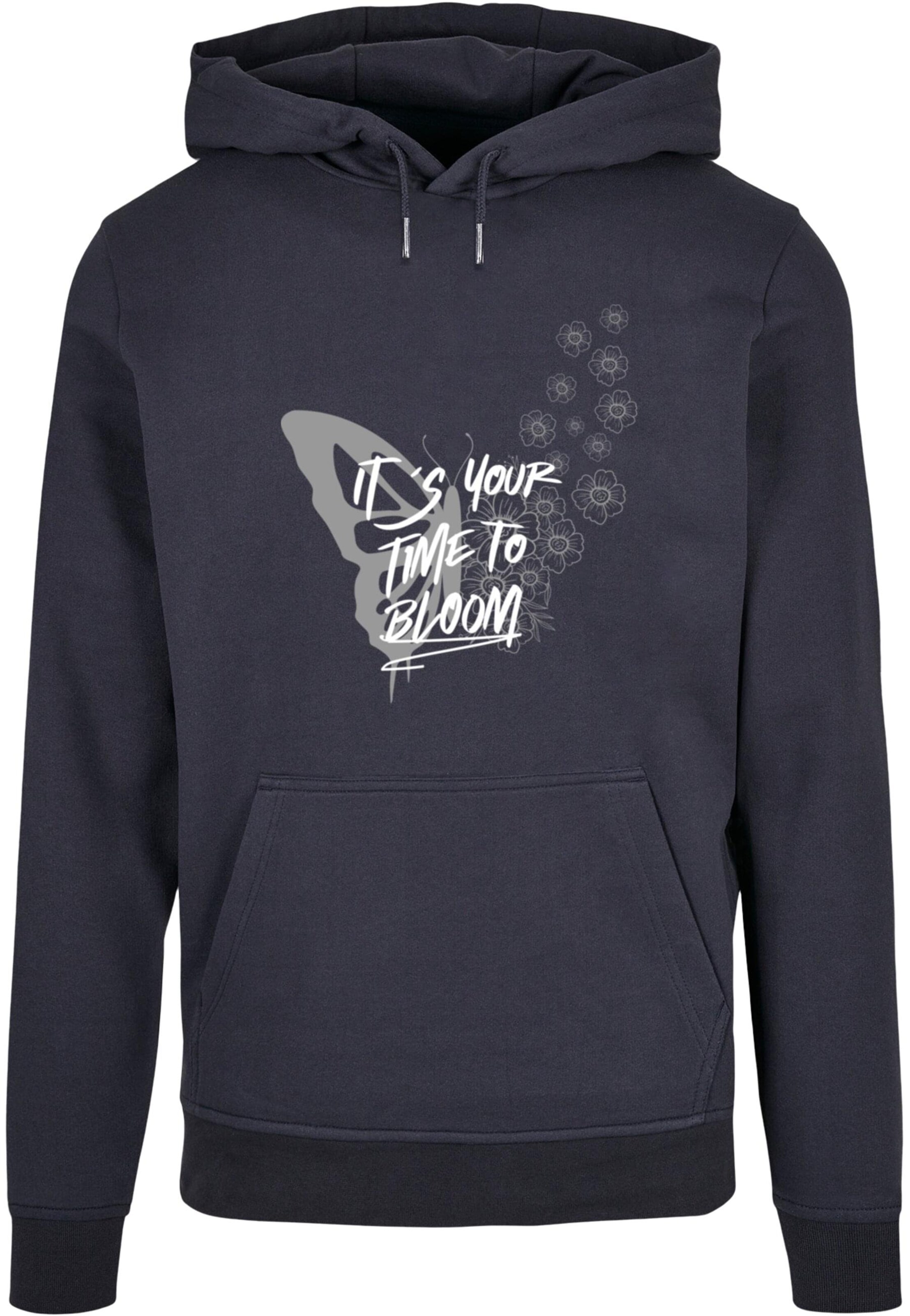 Merchcode Sweatshirt 'It´s Your Time To Bloom' in Blau: Vorderseite